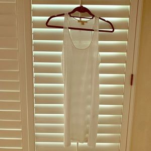 White sequin razor back dress